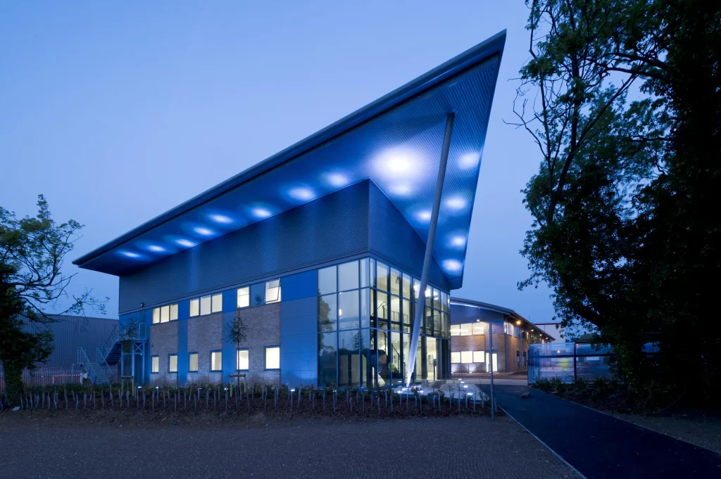 Evening photo of GCA's home base, at Maylands Business Centre Hemel Hempstead on Redbourn Road.