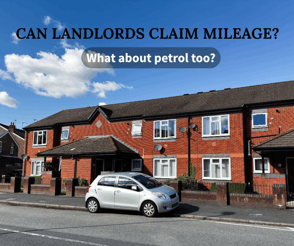 Car parked outside residential properties illustrating landlord mileage and travel expenses