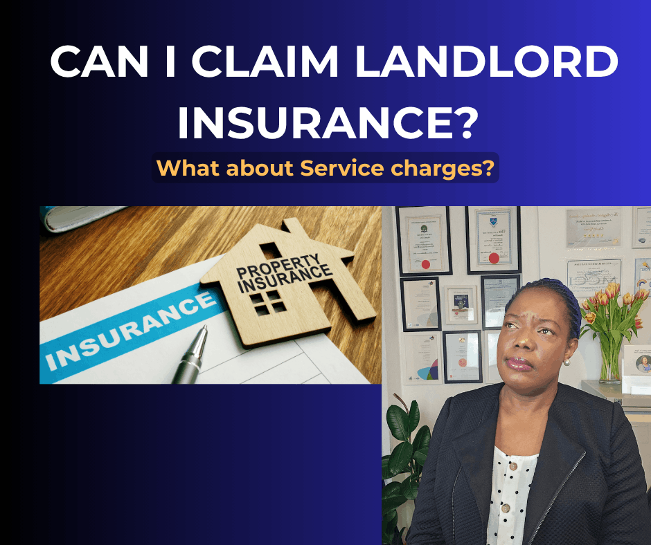 Dora Ngoma with property insurance documents illustrating landlord insurance and service charges